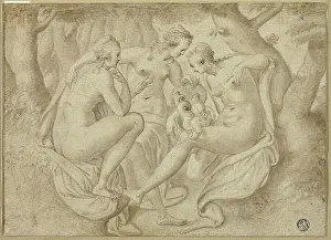 Attica Prints: Cecrops Daughters Uncover Erichthonius (recto); A Battle Scene (verso)