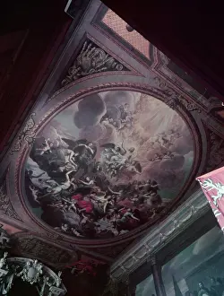 Derbyshire Prints: The ceiling of the Chapel of Chatsworth House