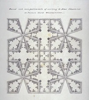 Ceiling detail from the Court of Star Chamber, Palace of Westminster, London, c1800