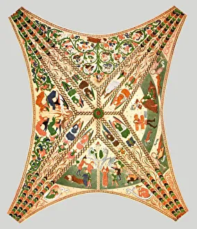 Ceiling decoration in Floda Church, Flodafors, Sodermanland County, Sweden, (1928)
