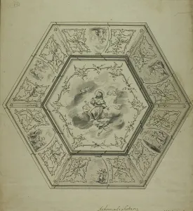 Anthony Of Padua St Prints: Ceiling Design with Saint Anthony of Padua Surrounded by Episodes from his Life