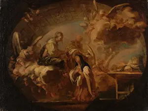 In Prayer Prints: Ceiling design: The Virgin Mary Handing a Rosary to a Nun