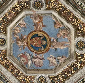 Raffaello Prints: Ceiling. (Fresco in Stanza della Segnatura), ca 1510-1511