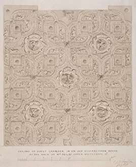 Charles James Richardson Gallery: Ceiling of guest chamber in a house on Whitecross Street, London, 1871