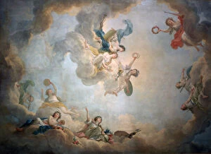 Images Dated 26th September 2006: Ceiling of Marie Antoinettes playroom, Chateau de Fontainbleau, c1763-1811