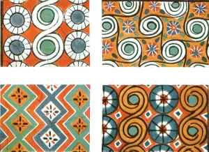 Macpherson Prints: Ceiling patterns in the Tomb of Nebamon and Ipuki in Thebes