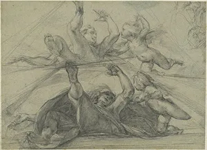 Procaccini Giulio Cesare Prints: Ceiling Studies of a Prophet and a Putto Seen from Below