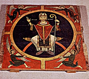 Barcelona Collection: Ceiling supposedly from Oros (Pallars Subira), with the figure of St. Peter