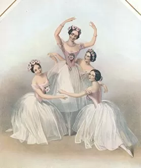 Chalon Gallery: The Celebrated Pas De Quatre: composed by Jules Perrot, c1850. Artist: TH Maguire