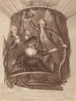 Ballooning Prints: The Celebrated Vincent 1784. Creator: Francesco Bartolozzi