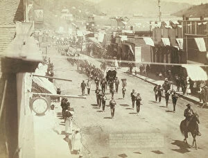 Parade Collection: Celebrating Deadwood people celebrating the building of the largest reduction works of..., 1888