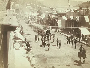 Grabill Prints: Celebrating Deadwood people celebrating the building of the largest reduction works of