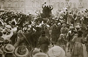 Celebrating the end of the First World War, London, November 1918