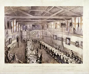 Dry Dock Gallery: Celebration of the 13th anniversary of the City Steam Boat Company, Battersea, London, c1859