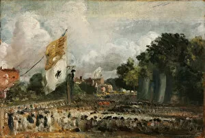 Celebration of the General Peace of 1814 in East Bergholt, 1814. Artist: Constable, John (1776-1837)