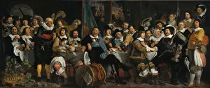 The celebration of the peace of Munster, 18 June 1648, in the headquarters of the crossbowmens civi Artist: Helst