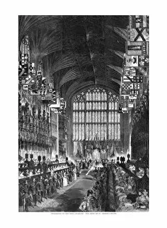 Alexandra Princess Of Denmark Collection: Celebration of the Royal Marriage - The Choir of St. Georges Chapel. 10 March 1863