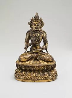 Copper Alloy Collection: One of the Five Celestial Buddhas, Seated with Hands in