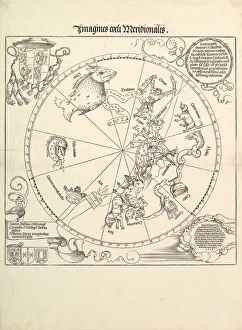 Constellation Prints: The Celestial Globe-Southern Hemisphere, 1515. Creator: Albrecht Durer