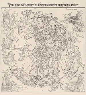 Northern Hemisphere Prints: The Celestial Map- Northern Hemisphere, 1515. 1515. Creator: Albrecht Durer