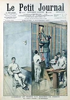 Apache Gallery: Cell and library at the prison at Fresnes, 1907