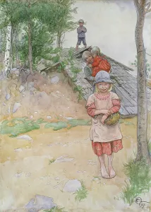 Cellar Prints: By the Cellar, 1917. Creator: Carl Larsson