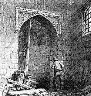 Cellars beneath the Houses of Parliament House in the time of King James I, c1902