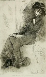 Rops Felicien Prints: Celle qui fait Celle qui lit Musset, 1879. Creator: Félicien Rops