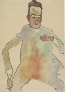 Albertina Prints: Cellist, 1910. Creator: Schiele, Egon (1890-1918)