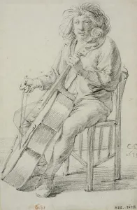 Cello Prints: Cello player. Creator: Cornelis Saftleven