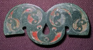 Celtic bronze enamelled mount from Polden Hill, Somerset