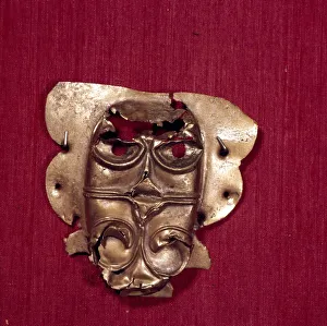 Celtic Bronze Mount of Stylised Human Head, Stanwick, Yorkshire, c1st century