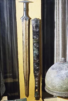 Scabbard Prints: Celtic Bronze Sword and Scabbard (Sheath), France, 8th century BC