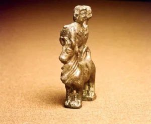Hillfort Prints: Celtic Bronze Three-Horned bull with Bust of two Goddesses, c1st century