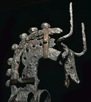 Denbighshire Prints: Celtic fire-dog used for cooking meat, 2nd century