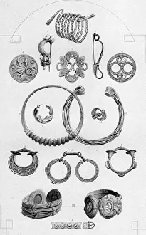 Celtic Relics. Personal Ornaments of Gold and Bronze, 1886. Artist: Charles Lawrie Celtic Relics. Personal Ornaments of Gold and Bronze, 1886. Artist: Charles Lawrie
