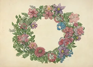 Al Curry Collection: Cemetary Wreath, c. 1938. Creator: Al Curry