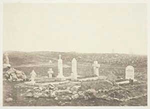 Gravestone Gallery: Cemetery, Cathcarts Hill, 1855. Creator: Roger Fenton