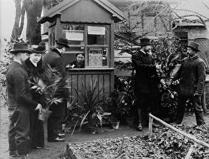 Stall Prints: Cemetery flower store, Breslau, Germany, between 1895 and 1910. Creator: Unknown