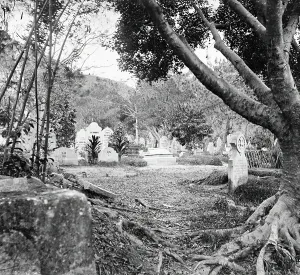 Gravestone Prints: Cemetery, Happy Valley, Hong Kong, 1868/1871. Creator: John Thomson