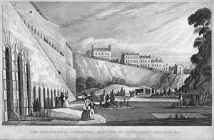 Bury Prints: The Cemetery at Liverpool, shewing Mr Huskissons Grave etc