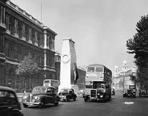 Traffic Prints: The Cenotaph, Whitehall, London, 1950s. Creator: Arthur Charles Kirby Ware