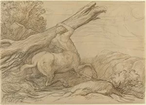 Centaur Gallery: Centaur Carrying a Tree Trunk. Creator: Alphonse Legros