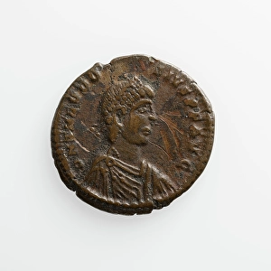 Numismatology Prints: Centenionalis with Theodosius I, A.D. 379-395. Creator: Unknown