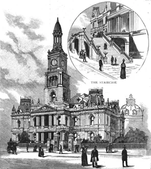 The Centennial Hall at Sydney, New South Wales; The Exterior and Staircase, 1890. Creator: Unknown