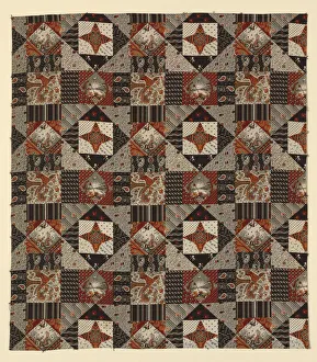 Patchwork Gallery: Centennial Print (Furnishing Fabric), New Hampshire, c. 1875