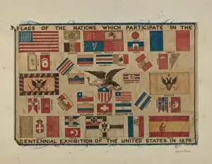 Centenary Gallery: Centennial Textile - Flag, 1935 / 1942. Creator: H. Langden Brown