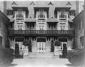 Center part of facade of home of Edmund Cogswell Converse, Greenwich, Connecticut, 1908. Creator: Frances Benjamin Johnston