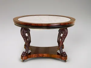 Tulip Prints: Center table, about 1830. Creator: Unknown