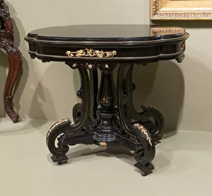 Ebonised Gallery: Center Table, 1869. Creators: Edward W. Hutchings, Pierre E. Guerin